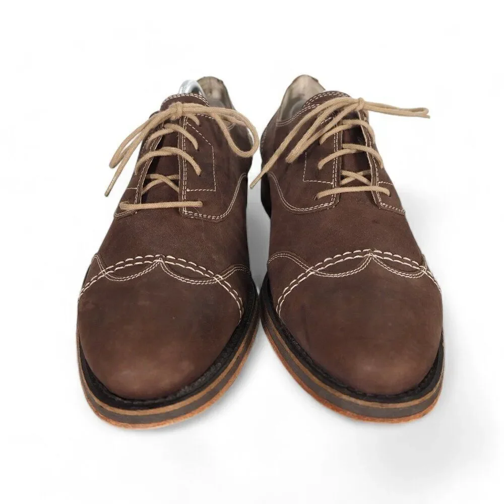 Donald‎ J. Pliner Codi Wingtip Cap Toe Nubuck Oxfords Brown Men's 10.5M